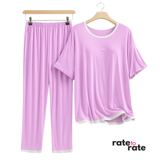 Pastel Lilac Lounge Set – Soft Stretch Edition by Rate to Rate