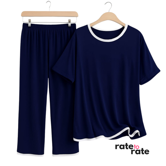Midnight Lounge Set – Navy Blue Edition by Rate to Rate