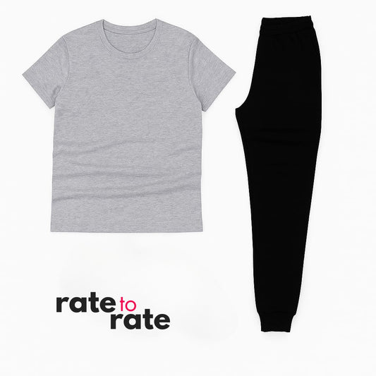 Grey Tee + Black Trouser Set