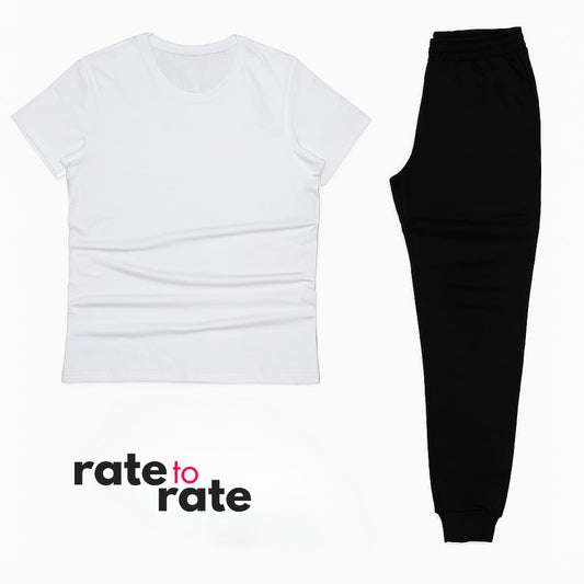 White Tee + Black Trouser Set