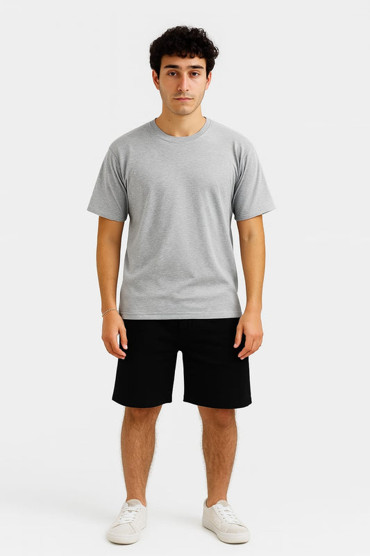 Grey Tee + Black Shorts Set